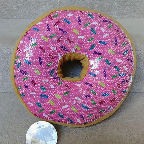sequin donut pillow